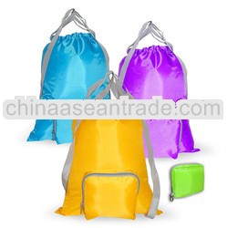 Promotional polyester foldable drawstring bags