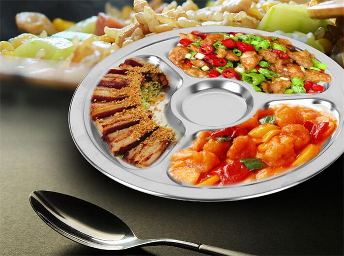 stainless steel divided food tray for kids V-KCP04
