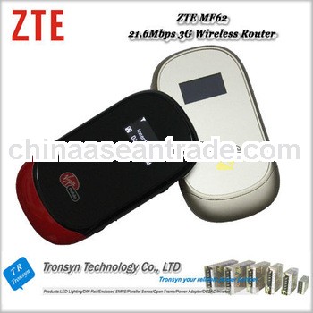 100% Unlocked ZTE MF62 HSPA+ 21.6Mbps Portalbe 3G WiFi Router and Mobile WiFi Hotspot