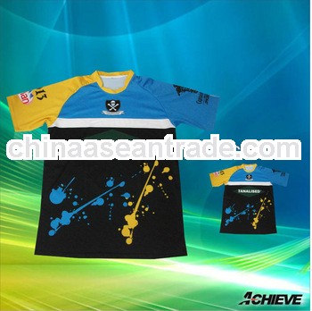 100% polyester rugby jersey custom