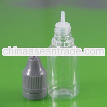 10ml PET ecigarate liquid bottles childproof cap TUV/SGS certificates