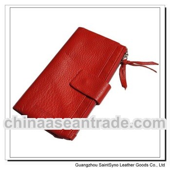 11084 Red color leather lady purse, lady wallet