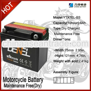 12V7AH sealed maintenance Motorcycle Battery