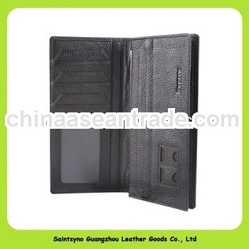13331 Black genuine leather men wallet with SIM card slot