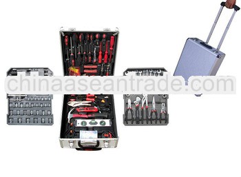 186 pcs grmany hand tool kit with aluminium case(carbon steel-cr-v)