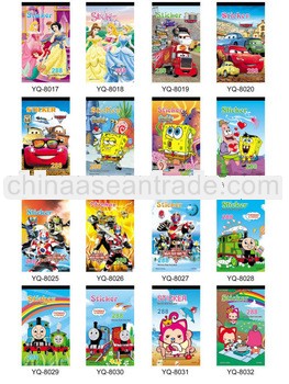 2013 Eco-friendly children cartoon removable sticker books