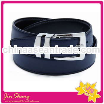 2013 Latest design fashion Blue shining color high quality full grain leather belt