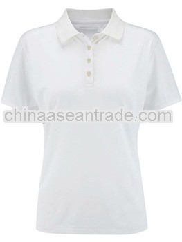 2013 New Arrival long placket plain white Fashion design Women's Golf Polo Shirts