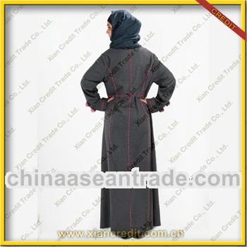 2013 Up to date gray worsted flannel modern muslim dress