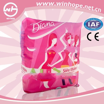 2013 hot sale!!wholesale sanitary napkin with PE film and reseal tape