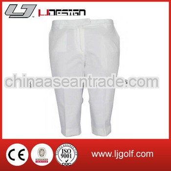 2013 new design slim fit ladies white golf shorts