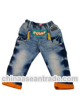 2013 new style embroidered colored skinny jeans for kids