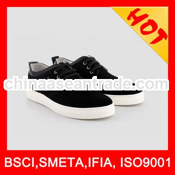 2014 Black Flat Casual Mens Leather Shoes HLR202S