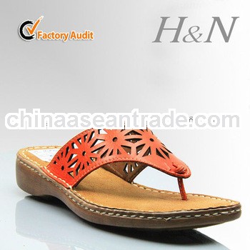 2014 New style Lady sandals with leather material