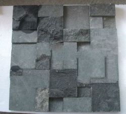 Grey Basalt Machine-Cut 3D Exterior Split Face Interlocking Wall Cladding