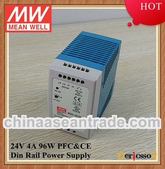 24v single output industrial Din Rail power supply 4a with PFC function MDR-100-24