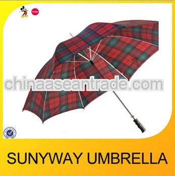 30''*8ribs check pattern golf umbrella in favorable price