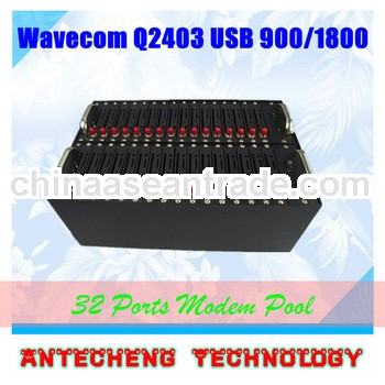 32 Channels Modem Pool Wavecom Q2403 Industrial Chipset SMS Gateway Device