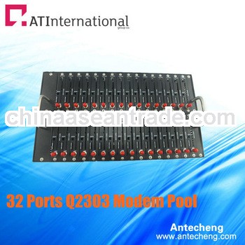 32 Ports Bulk SMS USB Modem Pool Wavecom Q2303 Support AT Commands 900/1800MHz