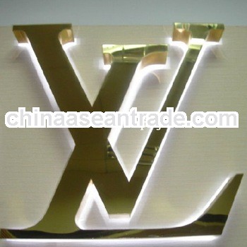 3D Mirror Stainless Metal LED Frontlit Letter Signs