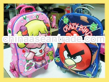 3D kids eva luggage bag with trolly