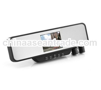 3.5 inch LCD Dual lens car camera recorder vehicle Rearview Mirror DVR