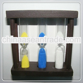3 in 1 black painting wooden sandglass timer