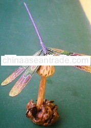 bamboo Floating Dragonfly on Parasite Wood Pedestal