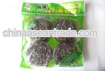 4 pcs stainless steel scourer with poly bag
