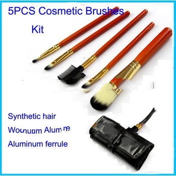 5pcs Makeup Brush Set Professinal Manufacturer China Orange