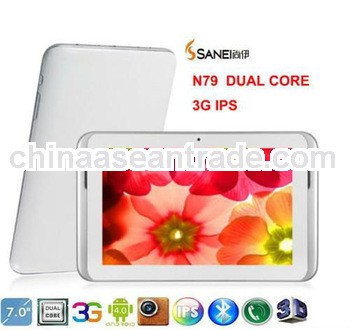 7" Sanei N79 Dual Core 3G Android 4.0 tablet 7 pc MSM8225 1.2GHz 512MB/4GB Dual Camera GPS Blue
