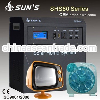 80W Home Solar Power System With TV & Fans
