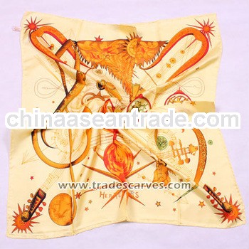 90cm Newest design for lady twill silk large square scarf