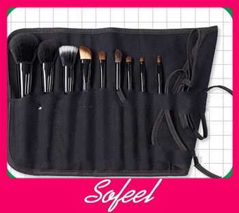 9pcs black synthetic hair customized cosmetic brushes