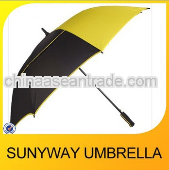 Auto Double Layer Golf Yellow Black Umbrella