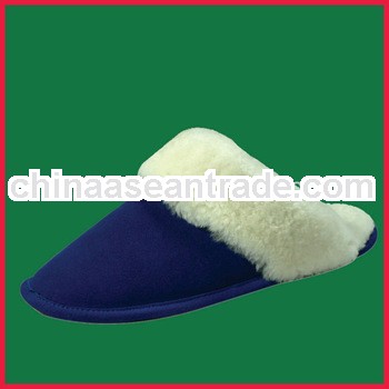 BH095353 high quality sheepskin slipper with cow suede upper