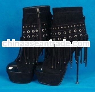 BLACK tassels boots short woman boots sexy