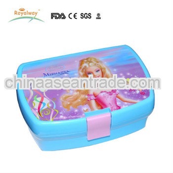 BPA free double layer plastic kids lunch box with lid