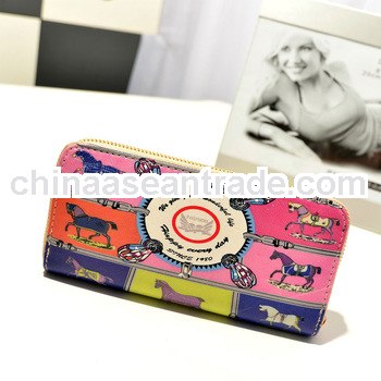 Bag Manufacturer Wholesale Printed Pony Pattern Cute Cartoon PU Wallet From Alibaba 