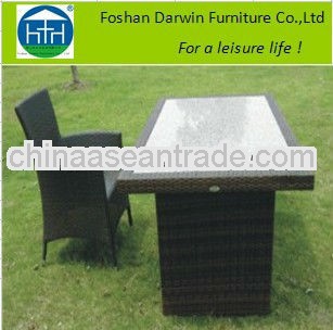 Balcony furniture wicker chair and table (DW-DT019+DW-AC019)