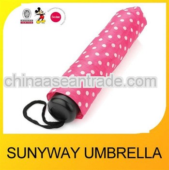 Beautiful White Dot Pink Small Umbrella