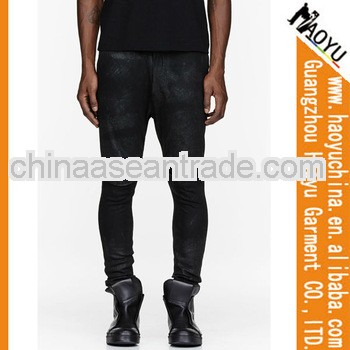 Black stretch denim jeans fashion style trendy coated men jeans (HYPU18)
