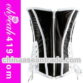 Black with white belt strapless corset bodysuit plus size wholesale