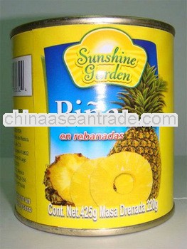 Canned fruits (fresh pineapple)