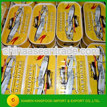 Canned sardines fish in sunflower oil 125g canned fish canned seafood canned food