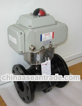 Carbon steel WCB flange electric ball valve for water