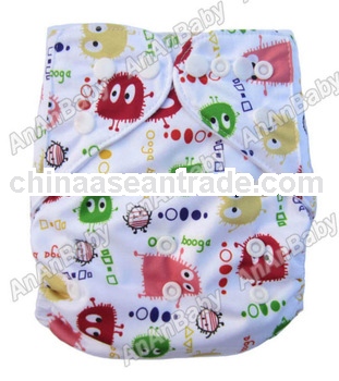 Cartoon Printed Little Spirit AnAnBaby Nappies Reusable Baby Cloth Diaper Factory In 