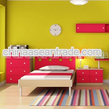 Child bedroom furniture sets with modern designs single bed, computer desk with night stand, wall sh
