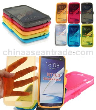 Clear tpu case skin cover for Galaxy note2 N7100 Transparent TPU Mobile phone covers For note2