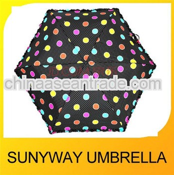 Colorful Folding Umbrella Sun With Lace